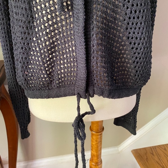NWT Black Crochet Hoodie Sweater Small - Picture 2 of 8